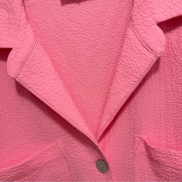 Show Me Your Mumu Johns Button Down Shirt Dress Electric Pink XL+ Neon Oversized - Picture 10 of 10